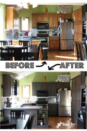 rustoleum cabinets kitchen cabinet transformation kit transformations painted diy paint redo thanks crafts bee painting castle reveal sugar remodel gray