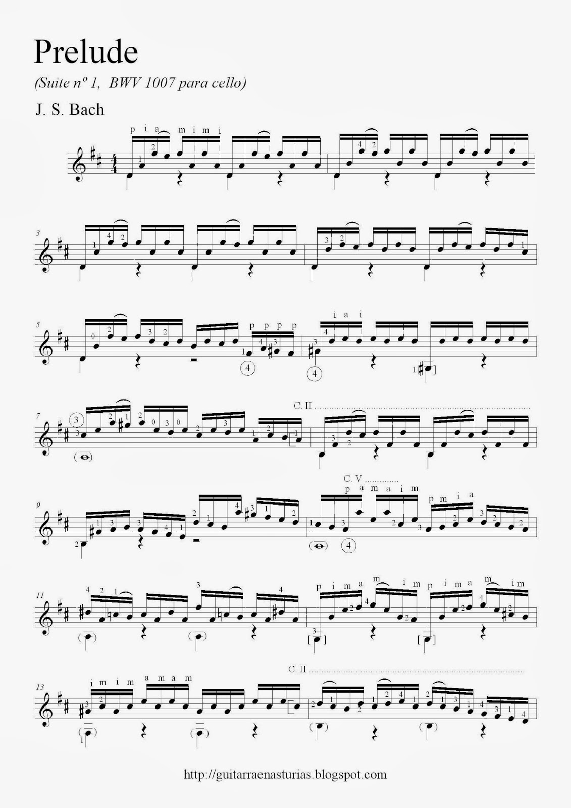 Partituras de guitarra: enero 2014