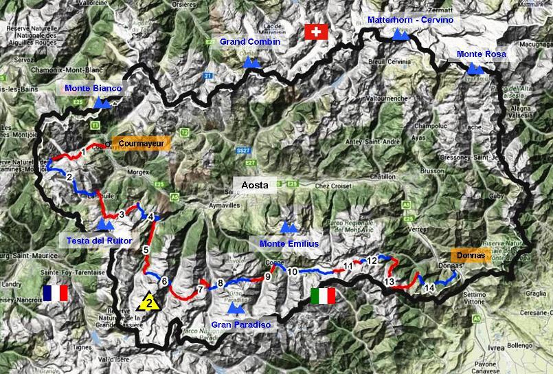 The route of the Alta Via 2