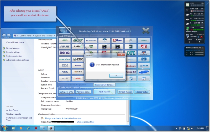 Windows 7Loader By Orbit30 And Hazar 32Bit 64Bit V1.0. .rarl