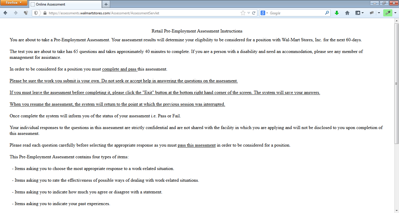 how to pass walmart assessment test answers