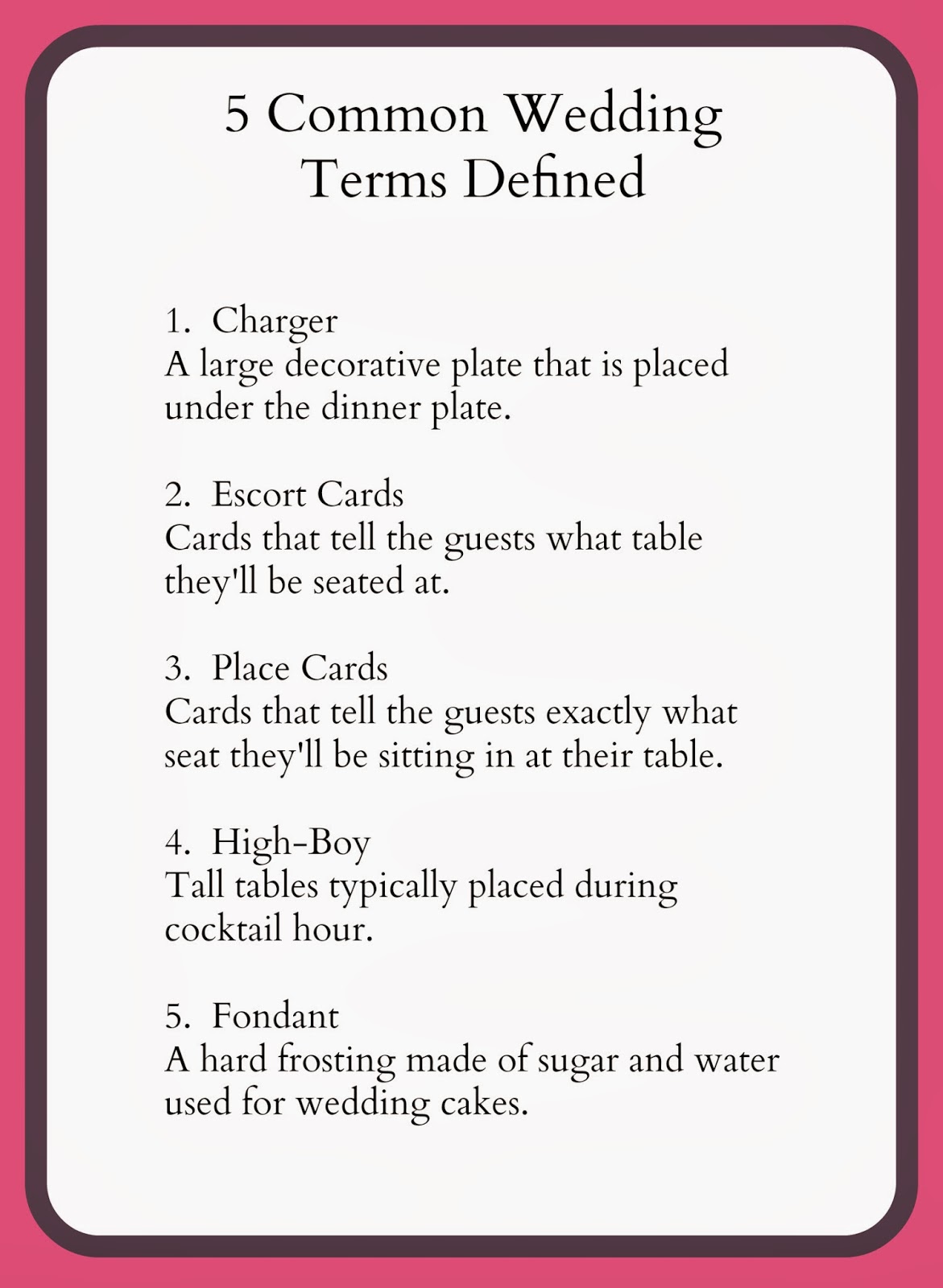 5 Common Wedding Terms Defined My Simply Perfect Events