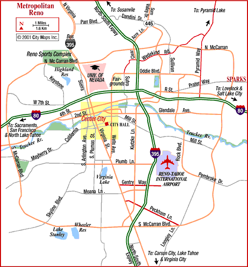 Reno casino hotels map