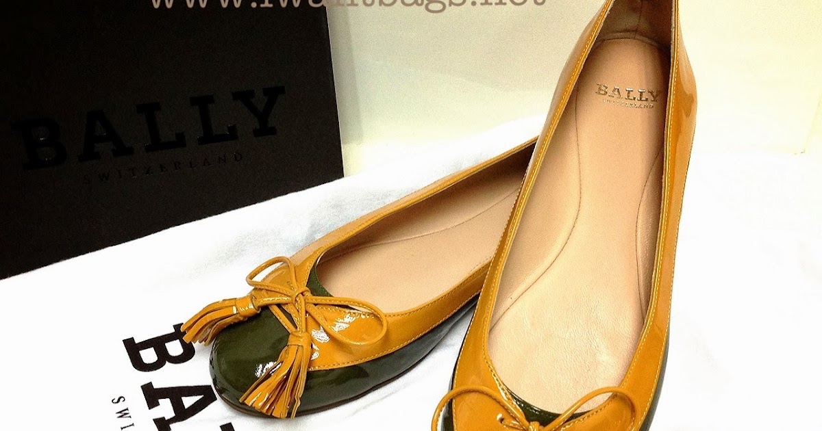 Bally Patent Leather Tassel Bow Ballerina Flats