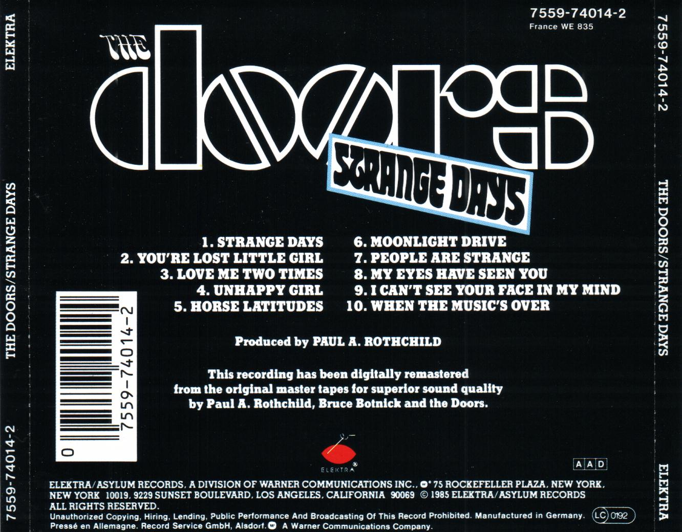 La venganza de Saturno Strange Days (1967) The Doors