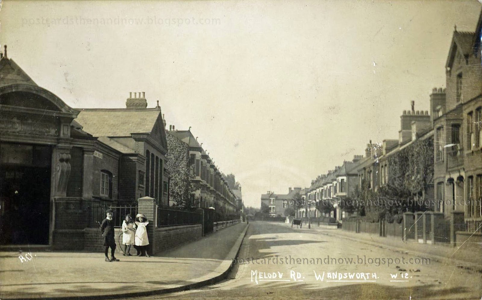 Postcards Then and Now Wandsworth, South West London, Melody Road 1906