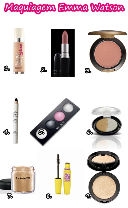 base blush sombra dourada maquiagem emma watson