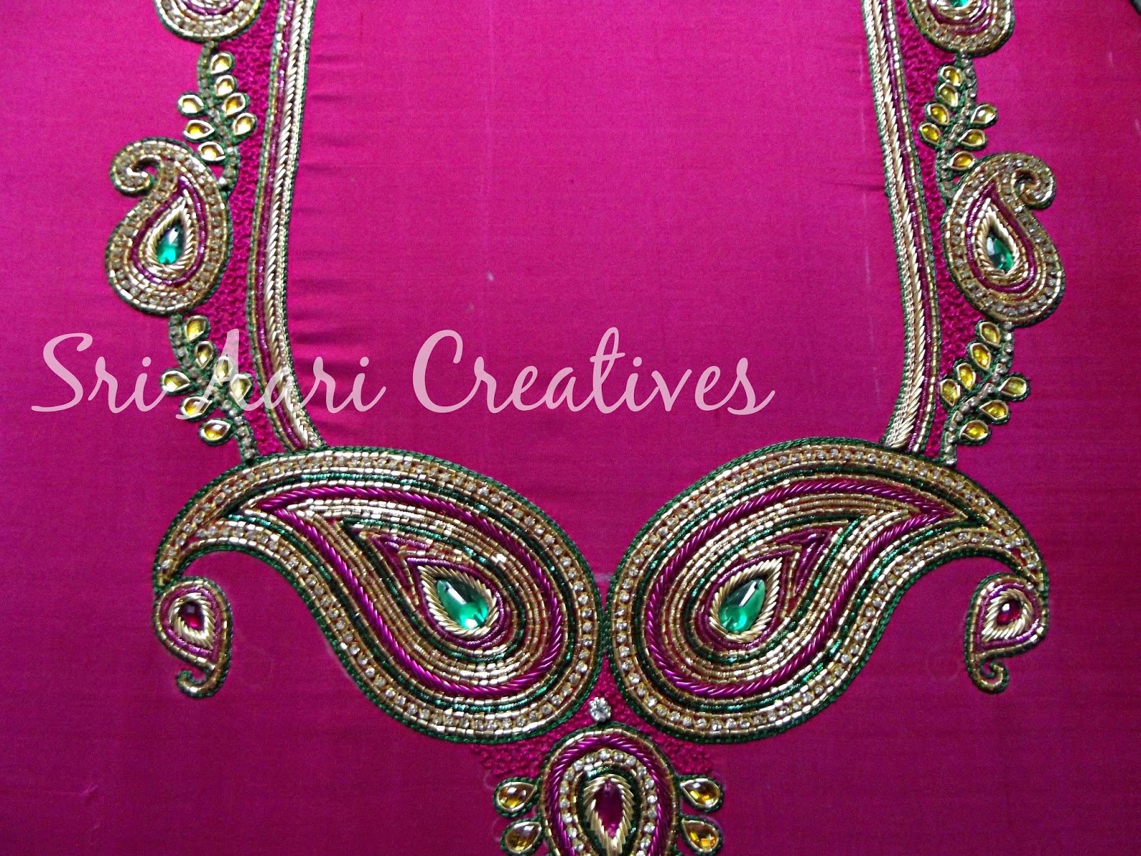 Sri aari creatives latest aari embroidery designer blouses Sri aari creatives latest aari embroidery designer blouses