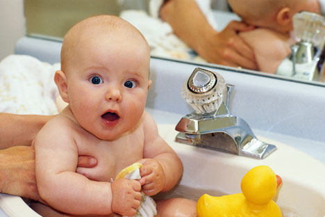 bathe a baby