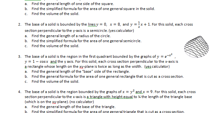 Math Teacher Mambo: Cross Sections Homework...