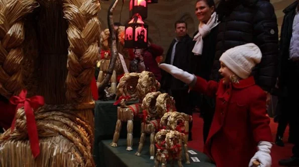 Crown Princess Victoria of Sweden, Princess Estelle, and Prince Daniel visited the Christmas Market in Stockholm