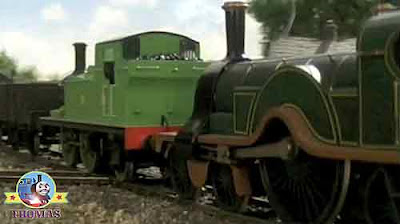 Quickly courageous Emerald Emily train charged towards great western railways Oliver the train