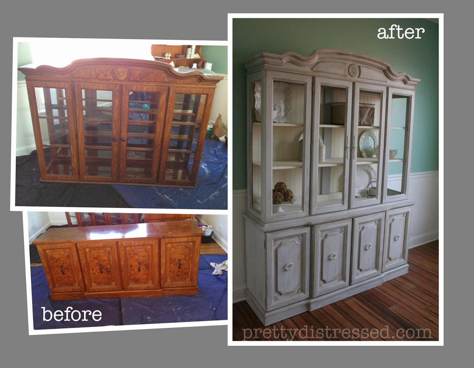 Pretty Distressed At Last, the Dining Hutch Reveal Has Come Along