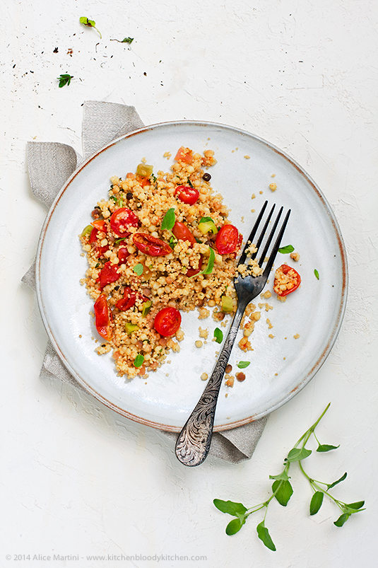 Tomato party insalata di fregola, cuscus e pomodori
