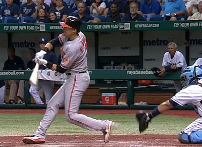 Ryan Flaherty strikes out while being hit by pitch