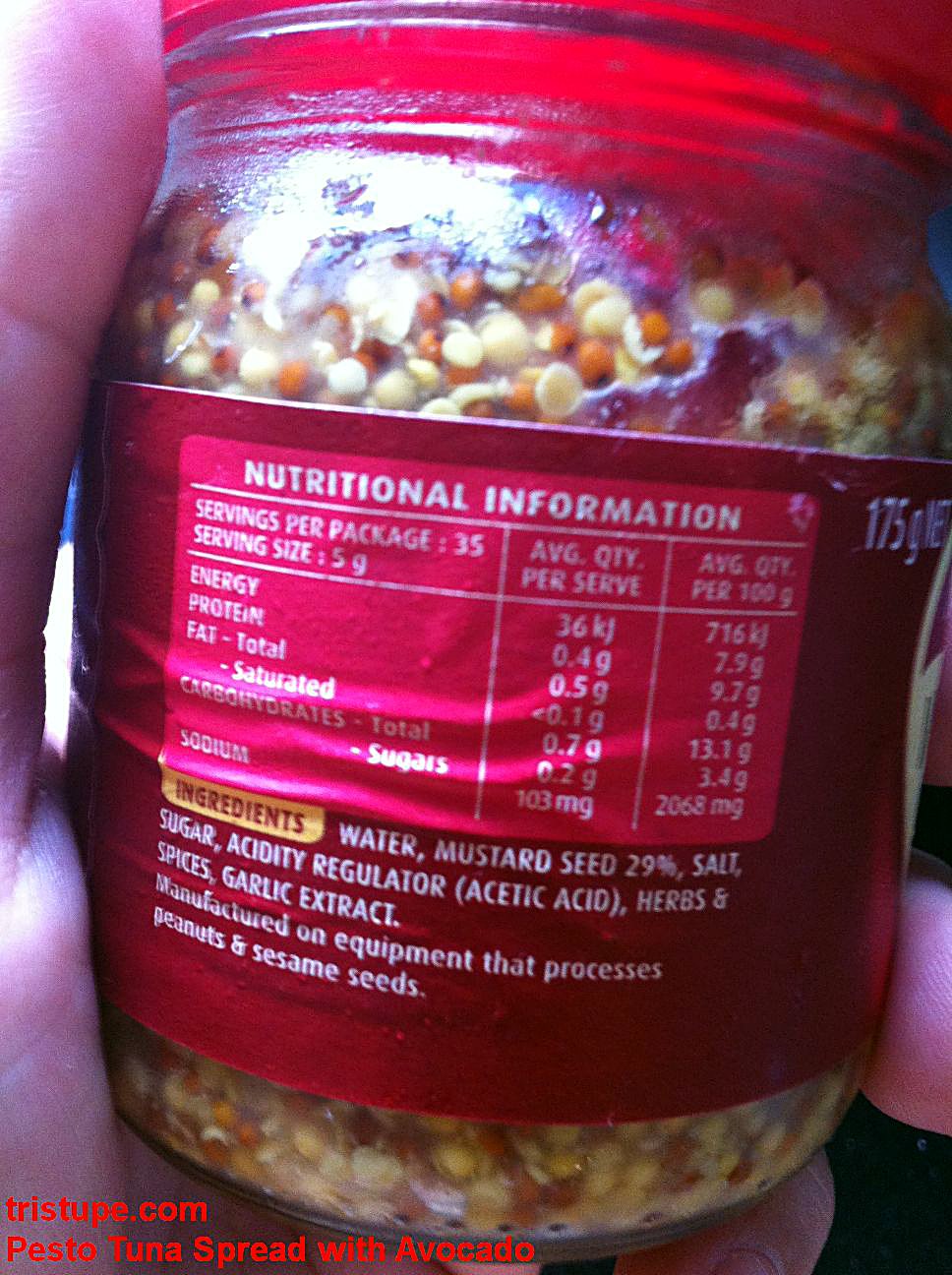 Pesto Tuna Spread with Avocado