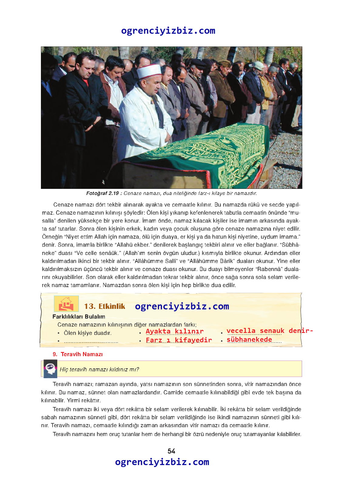 6.Sınıf Din Kültürü ve Ahlak Bilgisi İlke Yayınları Ders Kitabı Sayfa 54 Cevapları 6.Sınıf Din Kültürü ve Ahlak Bilgisi İlke Yayınları Ders Kitabı Sayfa 54 Cevapları