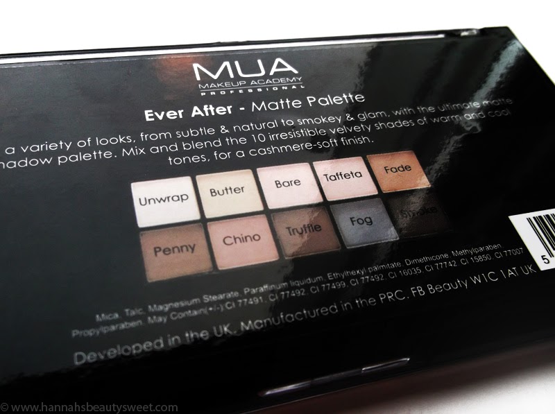 MUA Ever After Nude Palette Review MUA, Ever After matte palette, eyehsadow, nudes,