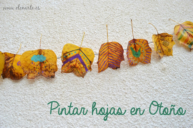 Guirnaldas de hojas pintadas