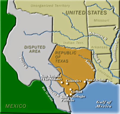 independence texas republic texan map mexican star lone state independent war states border history maps land boundary united 1848 annexation