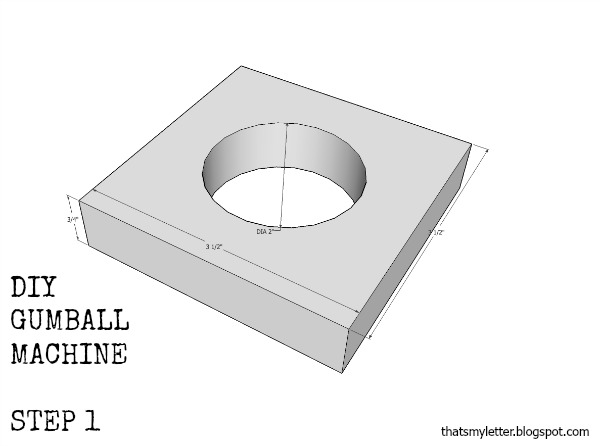 DIY gumball machine. How to make a gumball machine from dollar store vase and scrap wood. how to make a wood gumball machine