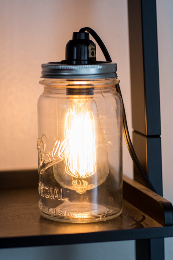 Light And Lace Edison Style Lamp Diy Once Everything Came Together It Was Just A Matter Of Putting The Lid On Base Mason Jar And Testing Out Light