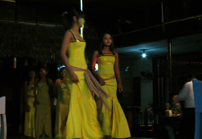 Yangon Theingyi Zay at night with show girls