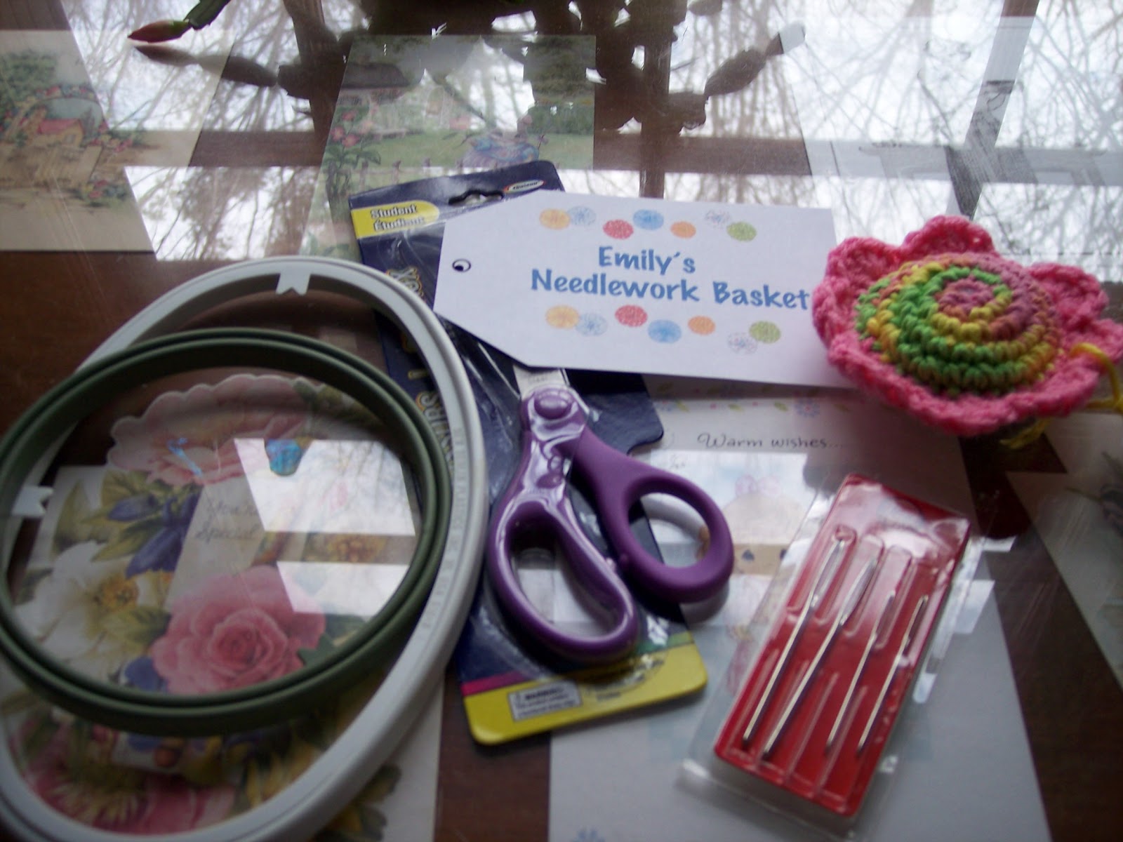 Across My Kitchen Table Little needlework basket a great gift for kids!