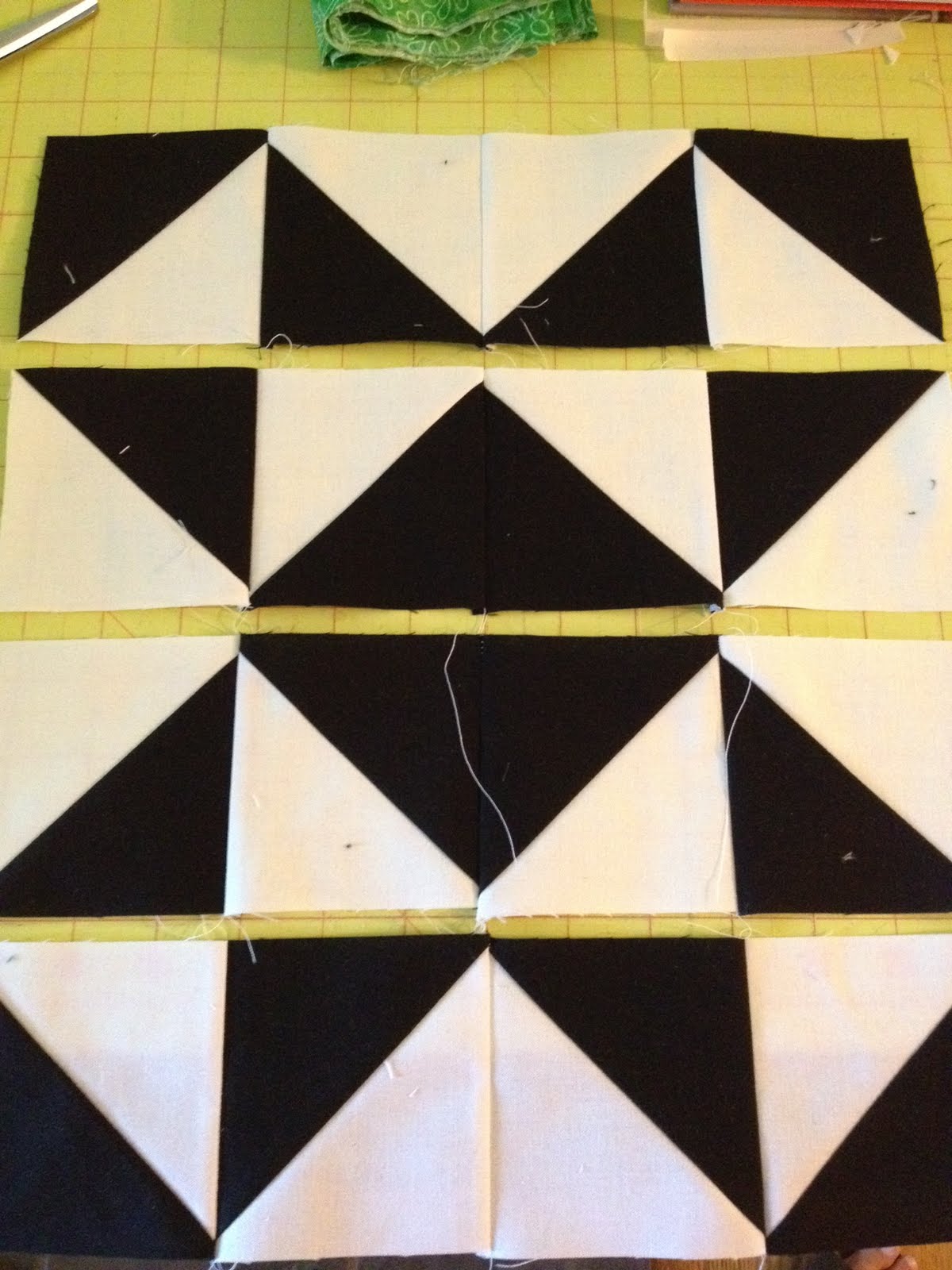 knit n lit: Modern Half Square Triangle Quilt-a-long Block 1