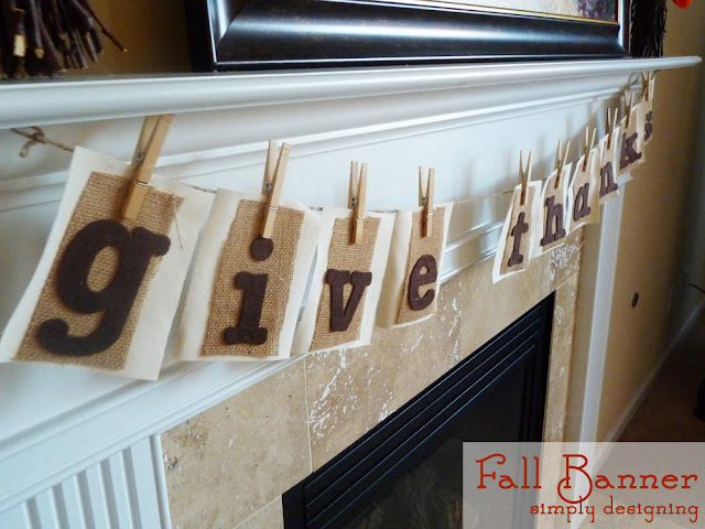 Give Thanks Banner | #falldecor #fallbanner #fall #givethanks #thanksgiving #banner #bunting #burlap #sizzix