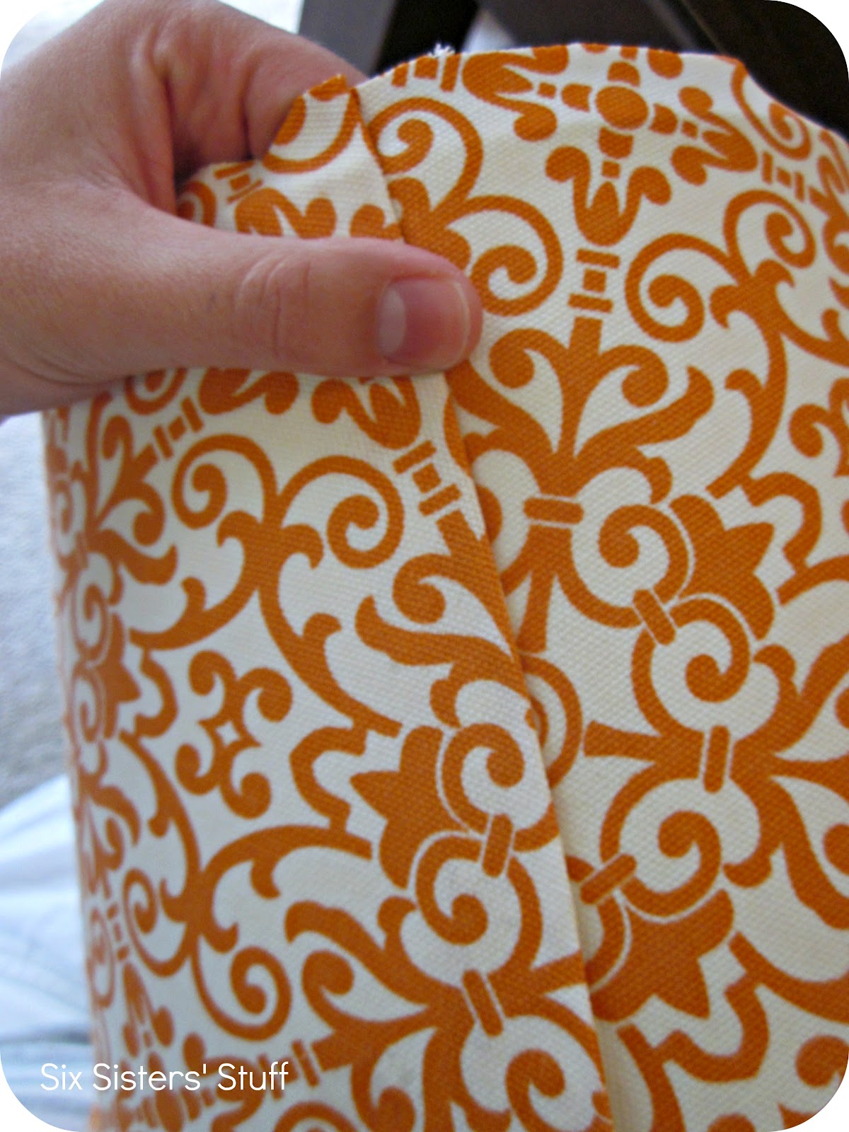 DIY Fabric Lampshade Recover Tutorial Six Sisters' Stuff