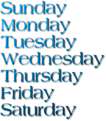 Days of the week/ Les jours de la semaine
