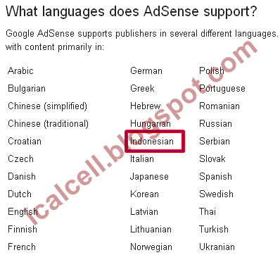 Google Adsense Sudah Support Bahasa Indonesia