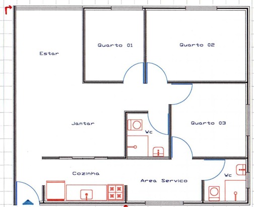 plantas de casas 2 quartos 1 banheiro sala e cozinha - Três plantas de casas pequenas com 2 quartos Monte seu 