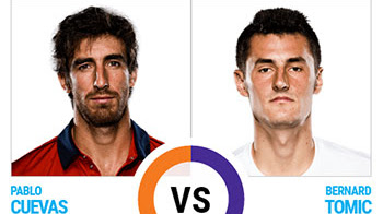 Eliminado en dobles, Cuevas enfrenta a Tomic por el cuadro de singles