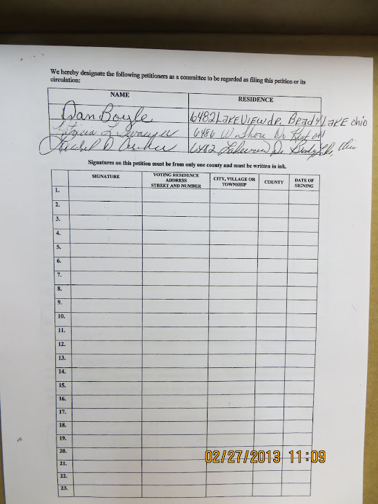 Laurel Archer,Pat Swauger and Dan Boyle are the first signatures needed on this BLV petition.
