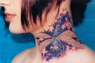 Cool and Beautiful 3D Dragonfly Tattoo