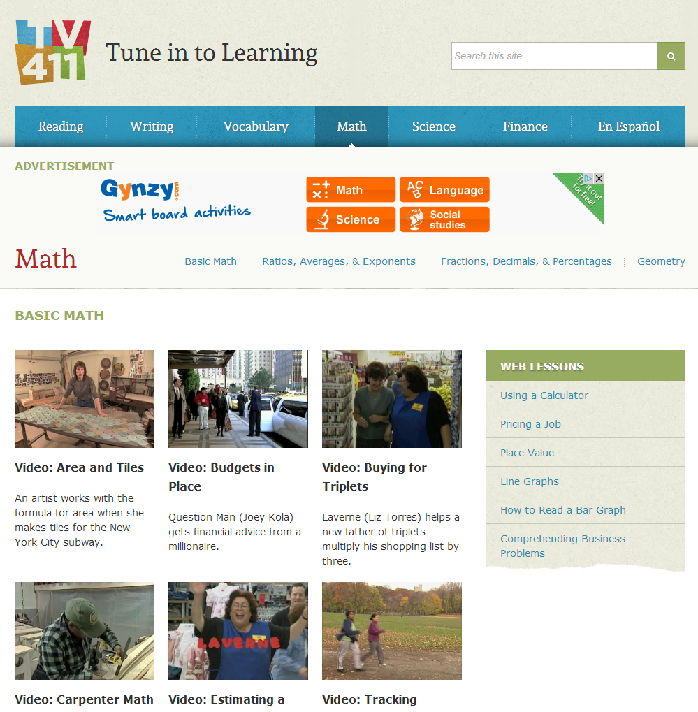 learning never stops 29 great math websites for students of all ages tv411 reading charts and graphs