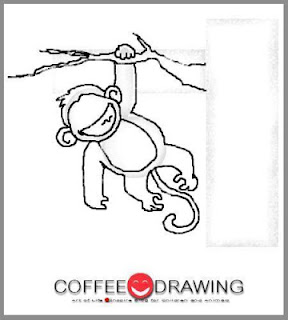 สอนเด็กวาดการ์ตูน รูปลิง แบบง่ายๆ step 19