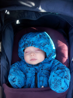 sleeping baby, baby snowsuit