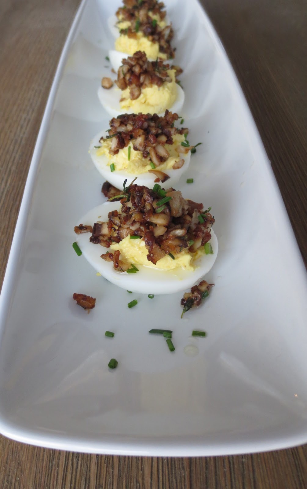 The Owl with the Goblet Truffled Mushroom Deviled Eggs