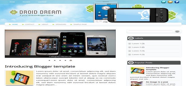 Droid Dream Blogger Template