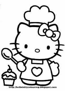 Hello Kitty Cupcake Coloring Page