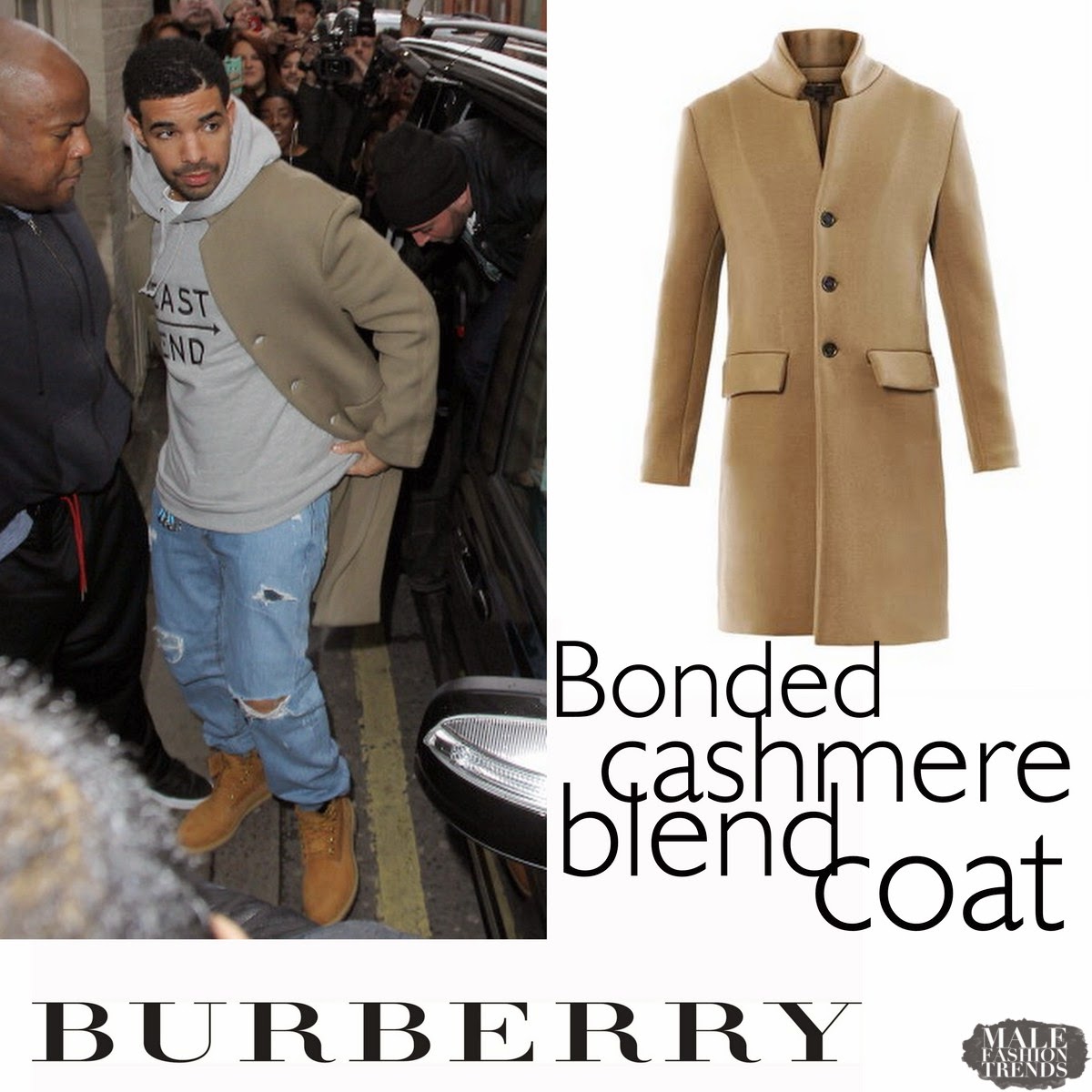 Drake y su Bonded Cashmereblend Coat de Burberry Prorsum Male