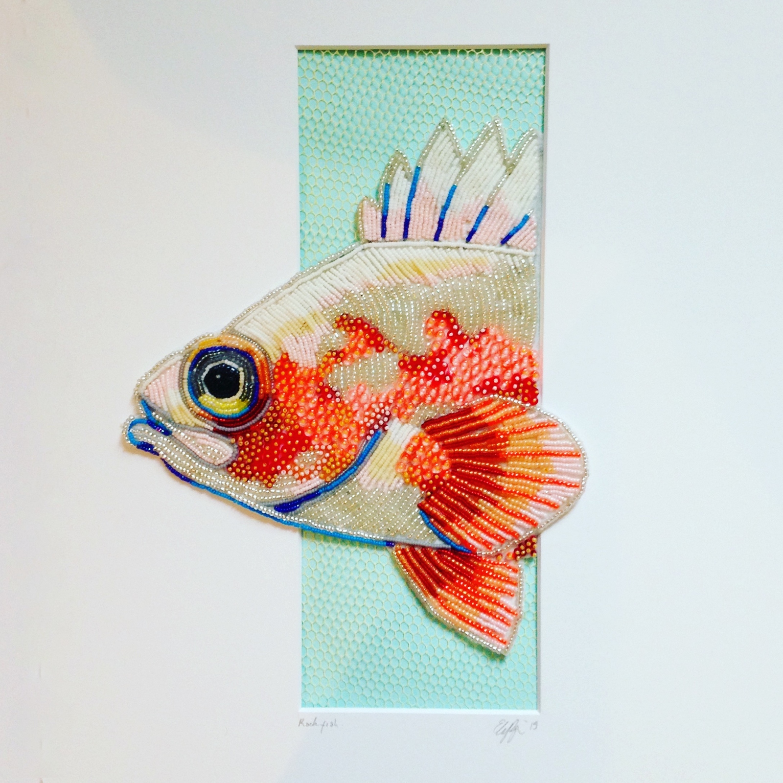 Eleanor Pigman Bead Embroidered Rock Fish
