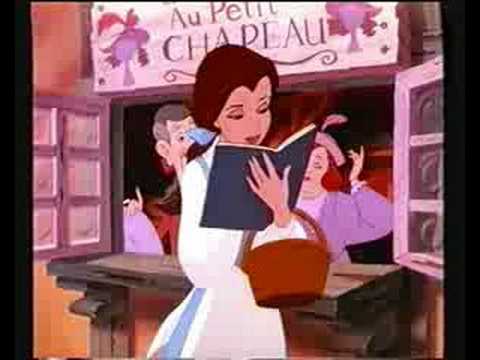 Belle reading book Beauty and the Beast 1991 animatedfilmreviews.blogspot.com