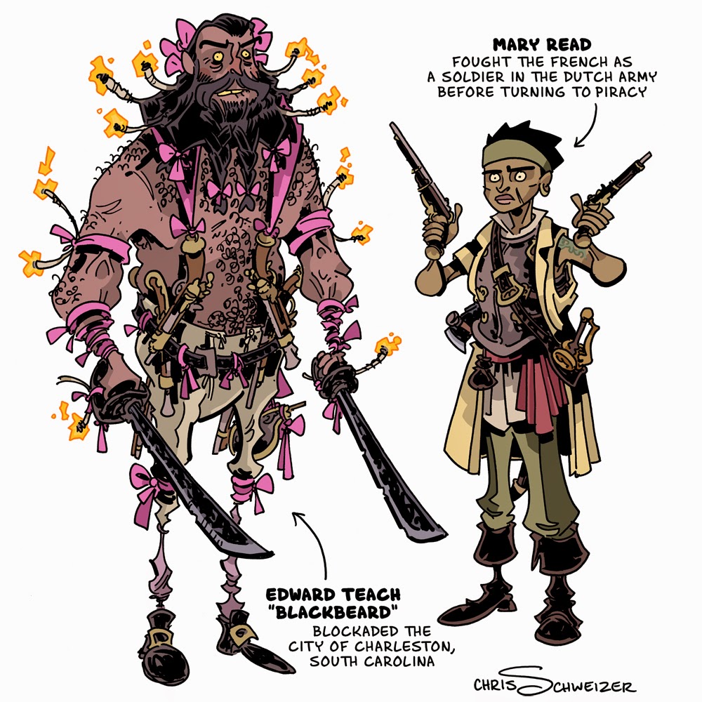 Edward "Blackbeard" Teach and Mary Read