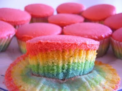 طريقة صنع الكب كيك الملون -يميم Rainbow+cupcake