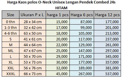 harga kaos polos unisex hitam kaos polos distro murah
