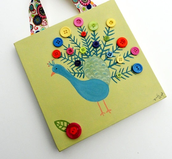 Button On Canvas Art Button On Canvas Art